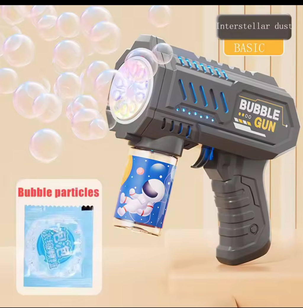 Macchina per bolle a razzo con pistola a bolle completamente automatica, soffiatore automatico con giocattolo liquido a bolle per regali di bolle all'aperto da spiaggia per bambini