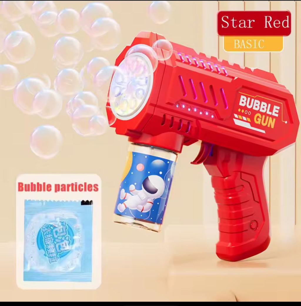 Macchina per bolle a razzo con pistola a bolle completamente automatica, soffiatore automatico con giocattolo liquido a bolle per regali di bolle all'aperto da spiaggia per bambini